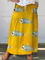 Women's Fish Art Print Linen Pocket Skirt in Yellow