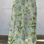 Women's Spring Field Print Linen Pocket Skirt in Multicolor