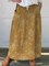 Vintage Floral Elastic-Waist Linen Skirt in Yellow