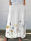 Women's Watercolour Meadow Print Linen Skirt in Multicolor