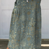 Women's Pattern Print Linen Pocket Skirt, photo 2