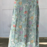 Women's Spring Floral & Bee Print Linen Skirt in Multicolor