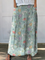 Women's Spring Floral & Bee Print Linen Skirt in Multicolor