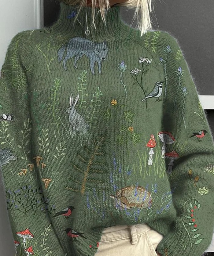Alina Cozy Sweater in Green