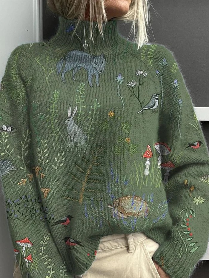 Alina Cozy Sweater in Green