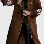 Women's Elegant Hooded Coat in Brown