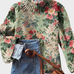 Angela Art Knit Turtleneck Sweater