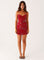 Women's Sparkling Beaded Mini Dress in Red