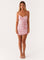 Women's Sparkling Beaded Mini Dress in Baby Pink