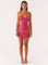 Women's Sparkling Beaded Mini Dress in Hot Pink