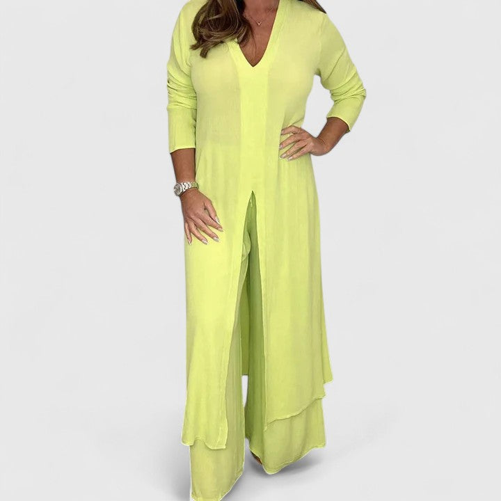 Carmella Comfortable Two-Piece Set in Yellow