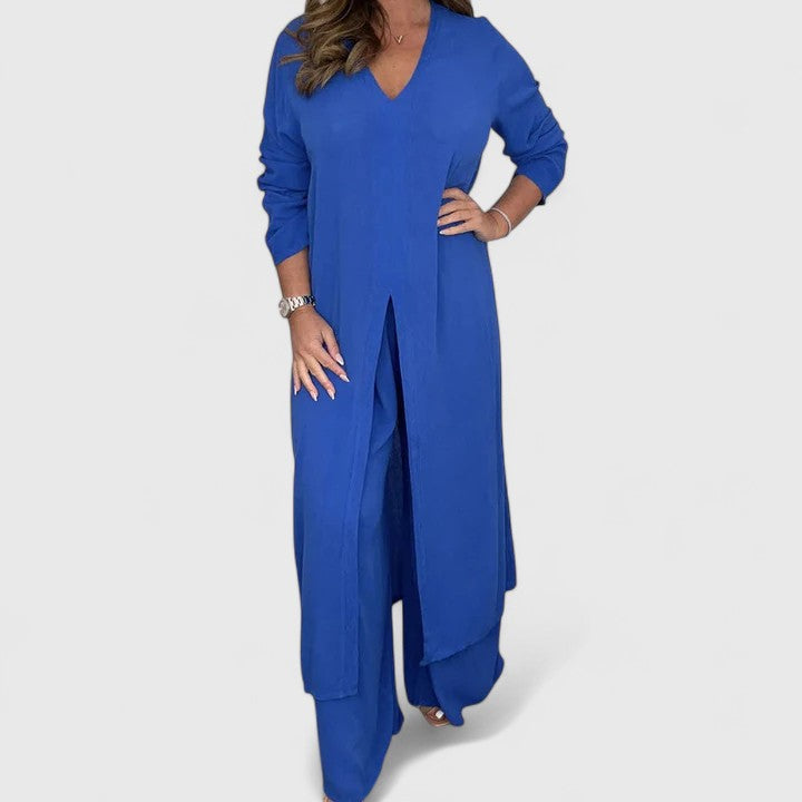 Carmella Comfortable Two-Piece Set in Blue