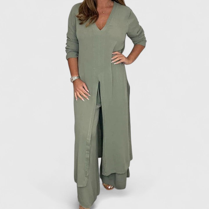 Carmella Comfortable Two-Piece Set in Green