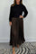 Maeliq Elegant Maxi Dress in Black/Brown