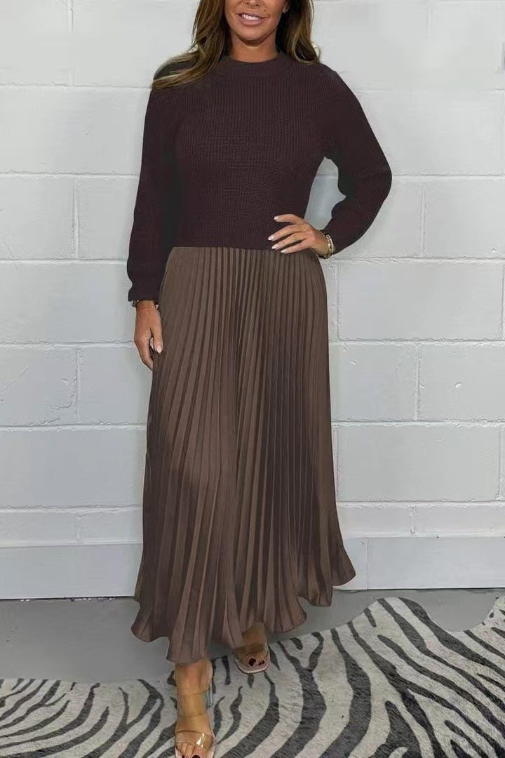 Maeliq Elegant Maxi Dress in Brown/Coffee