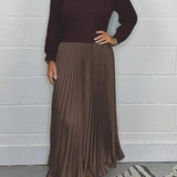 Maeliq Elegant Maxi Dress in Brown/Coffee