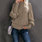 Women's Casual Long-Sleeve Tunic Sweater in Khaki