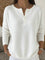 Women's Henley Button-Up Knit Sweater in White