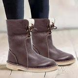 Women's Waterproof Snow Boots in Dark Brown