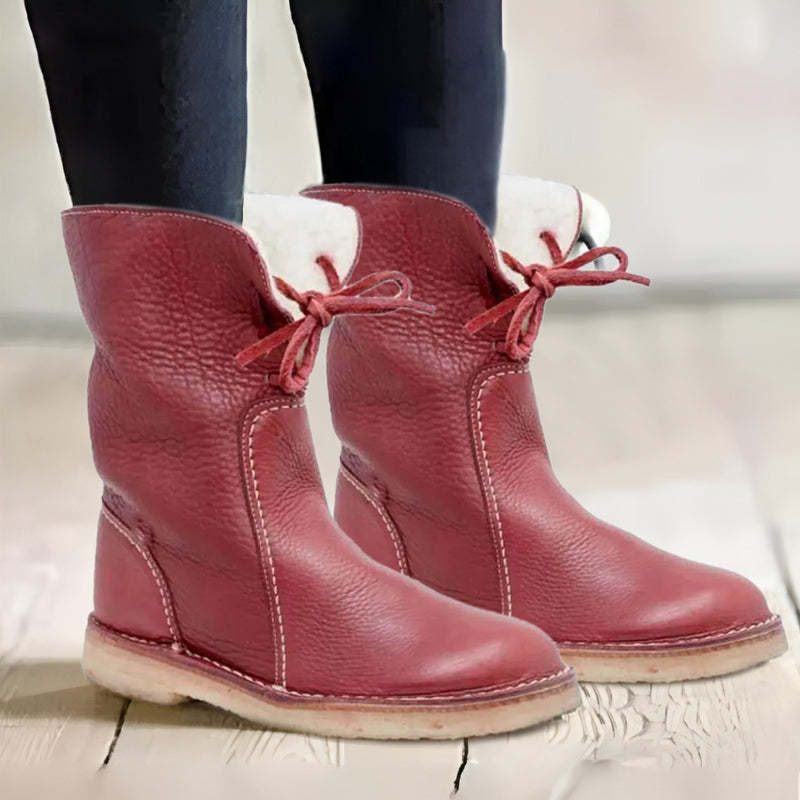 Women's Waterproof Snow Boots in Red