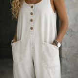 Women's Vintage-Wash Cotton Denim Overalls, photo 4