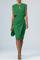 Women's Draped Midi Dress in Green