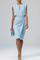 Women's Draped Midi Dress in Light Blue