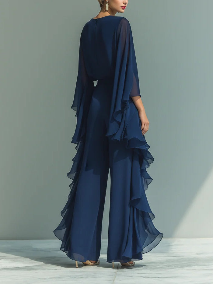 Women's Elegant Flowing Evening Jumpsuit, photo 3