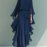 Women's Elegant Flowing Evening Jumpsuit in Blue