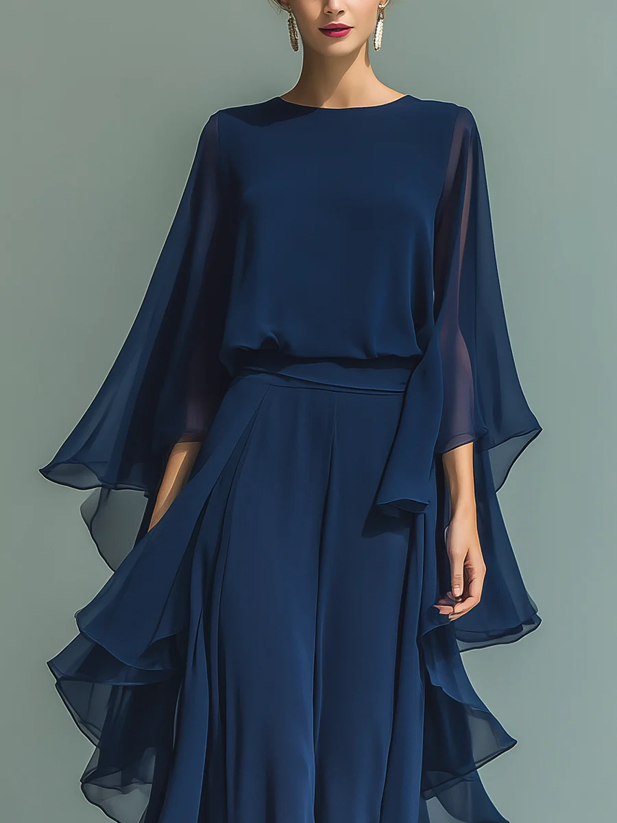 Women's Elegant Flowing Evening Jumpsuit, photo 4