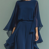 Women's Elegant Flowing Evening Jumpsuit, photo 4