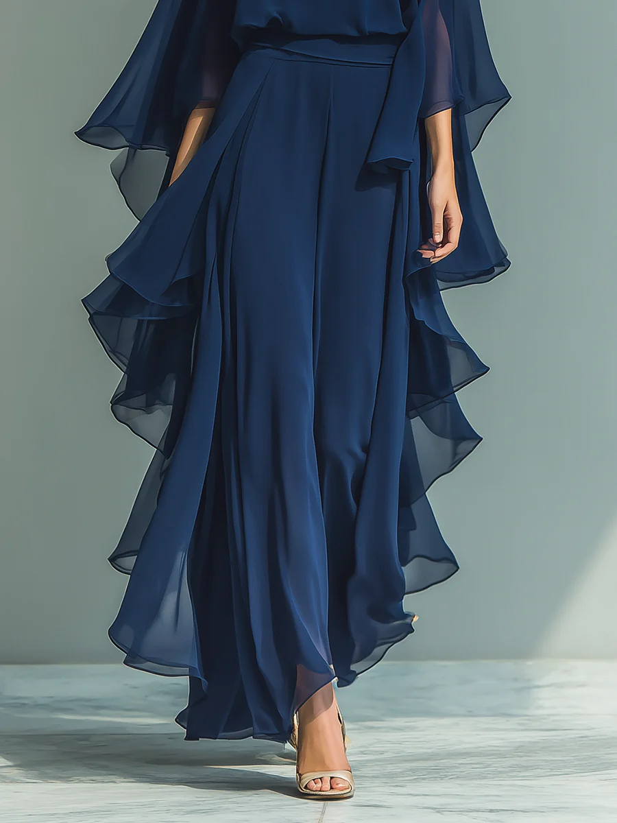 Women's Elegant Flowing Evening Jumpsuit, photo 5