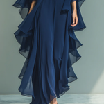 Women's Elegant Flowing Evening Jumpsuit, photo 5
