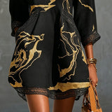 Women's Marble Print Mini Dress, photo 3