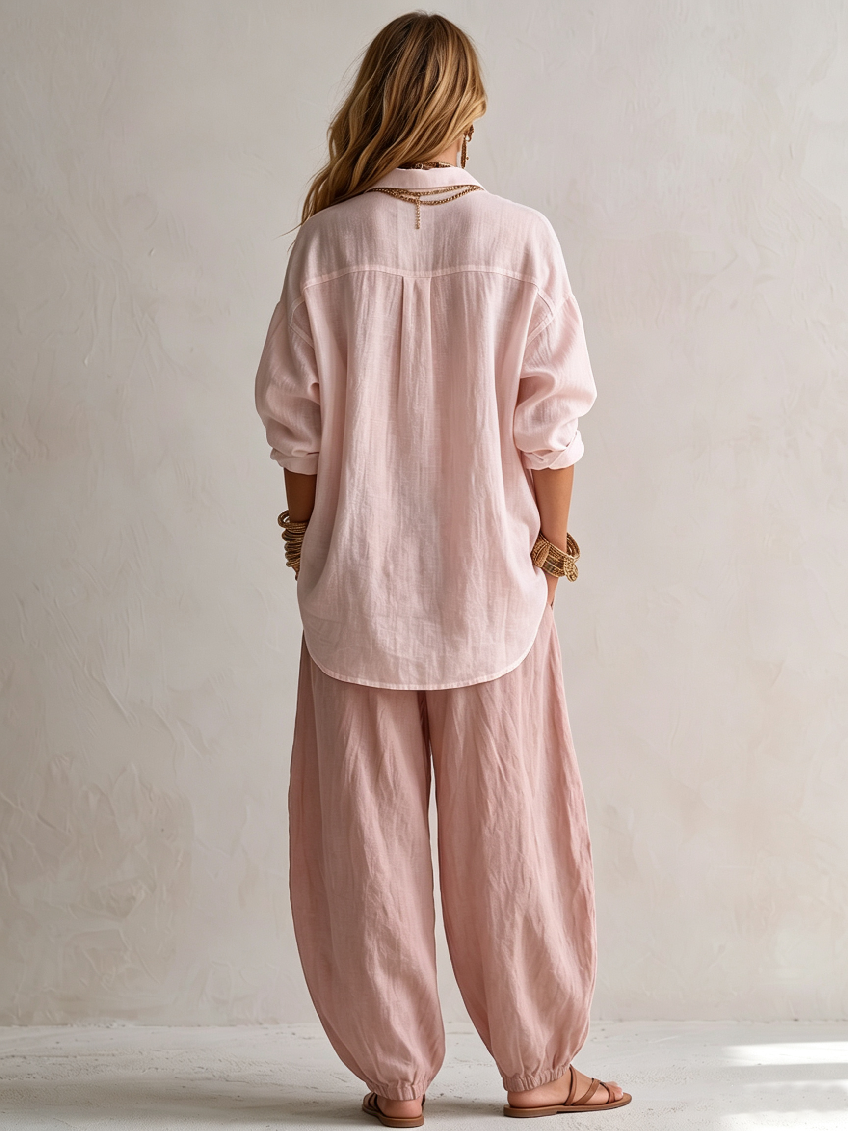 Women's White Shirt & Olive Lantern Pants Set, photo 6