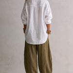 Women's White Shirt & Olive Lantern Pants Set, photo 2
