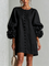 Women's Floral Button-Down Mini Dress in Black