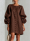 Women's Floral Cuff Mini Dress in Brown