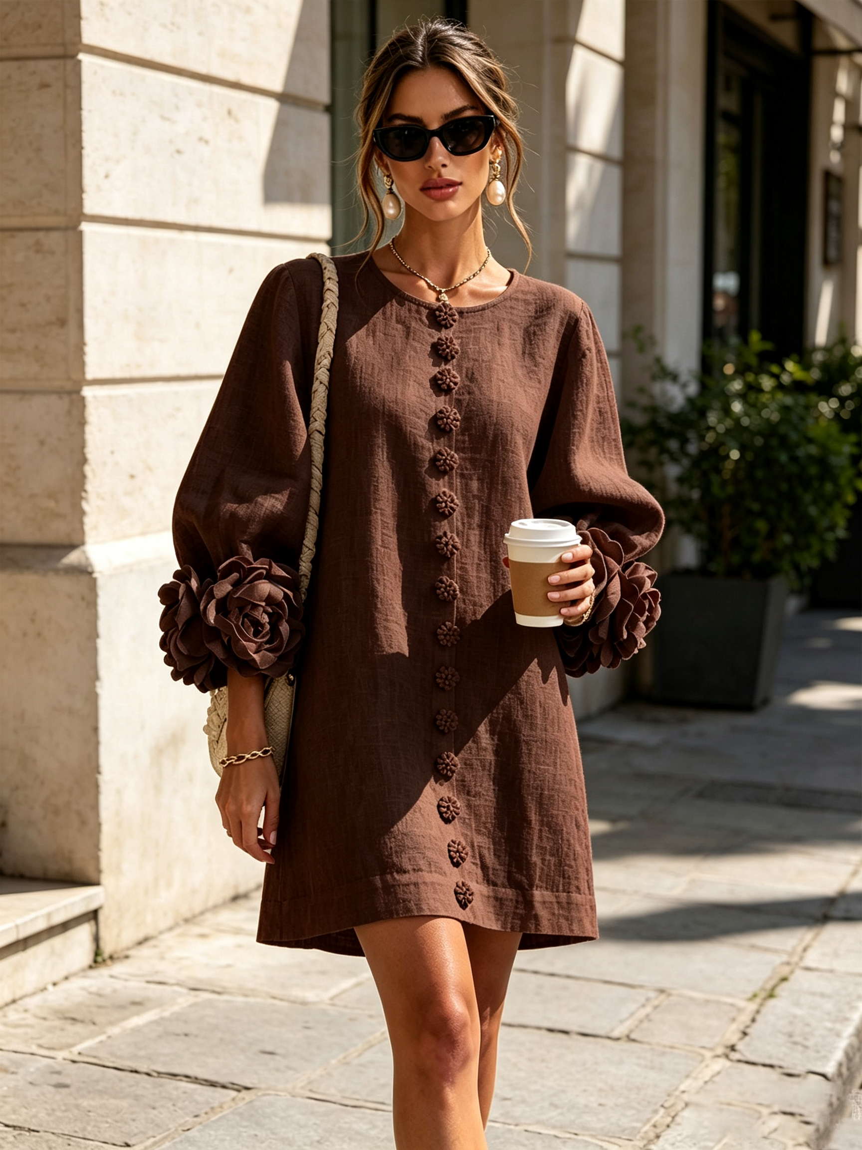 Women's Floral Cuff Mini Dress, photo 30