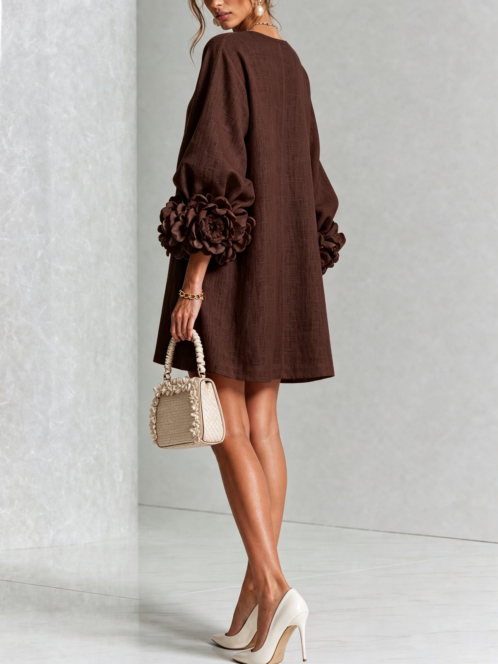 Women's Floral Cuff Mini Dress, photo 29