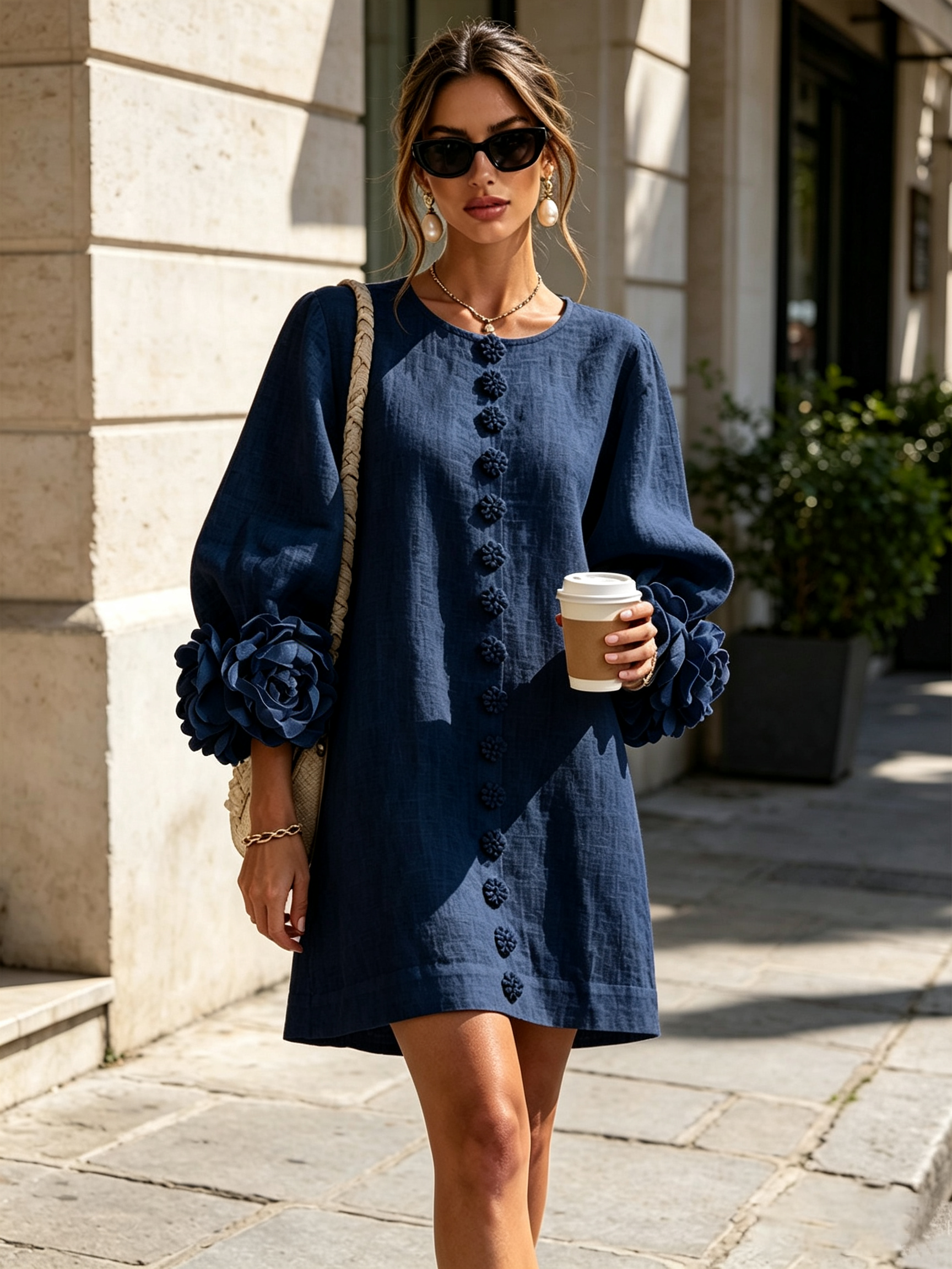 Women's Floral Button-Down Mini Dress, photo 11