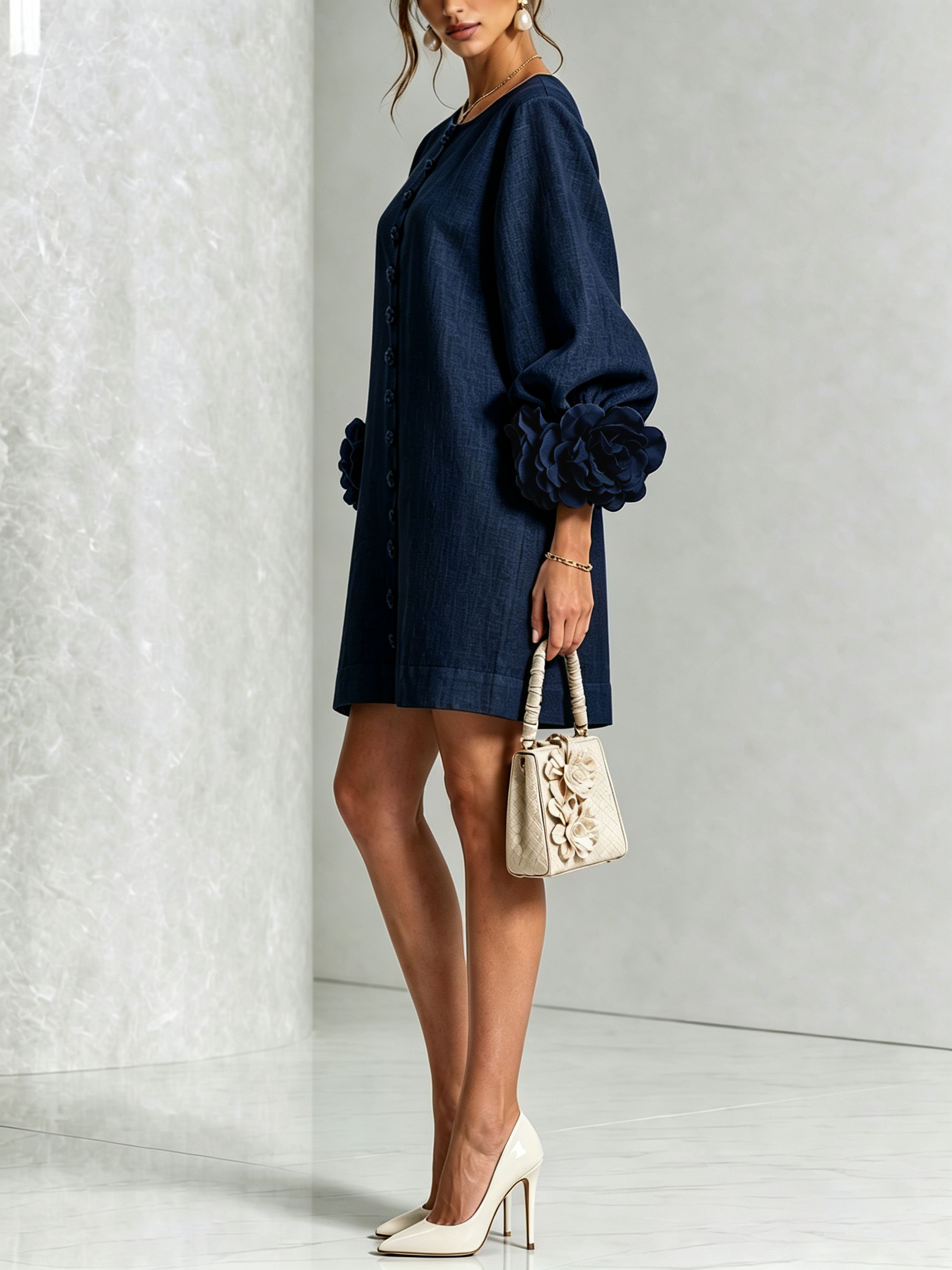 Women's Floral Button-Down Mini Dress, photo 10
