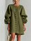 Women's Floral Button-Down Mini Dress in Olive