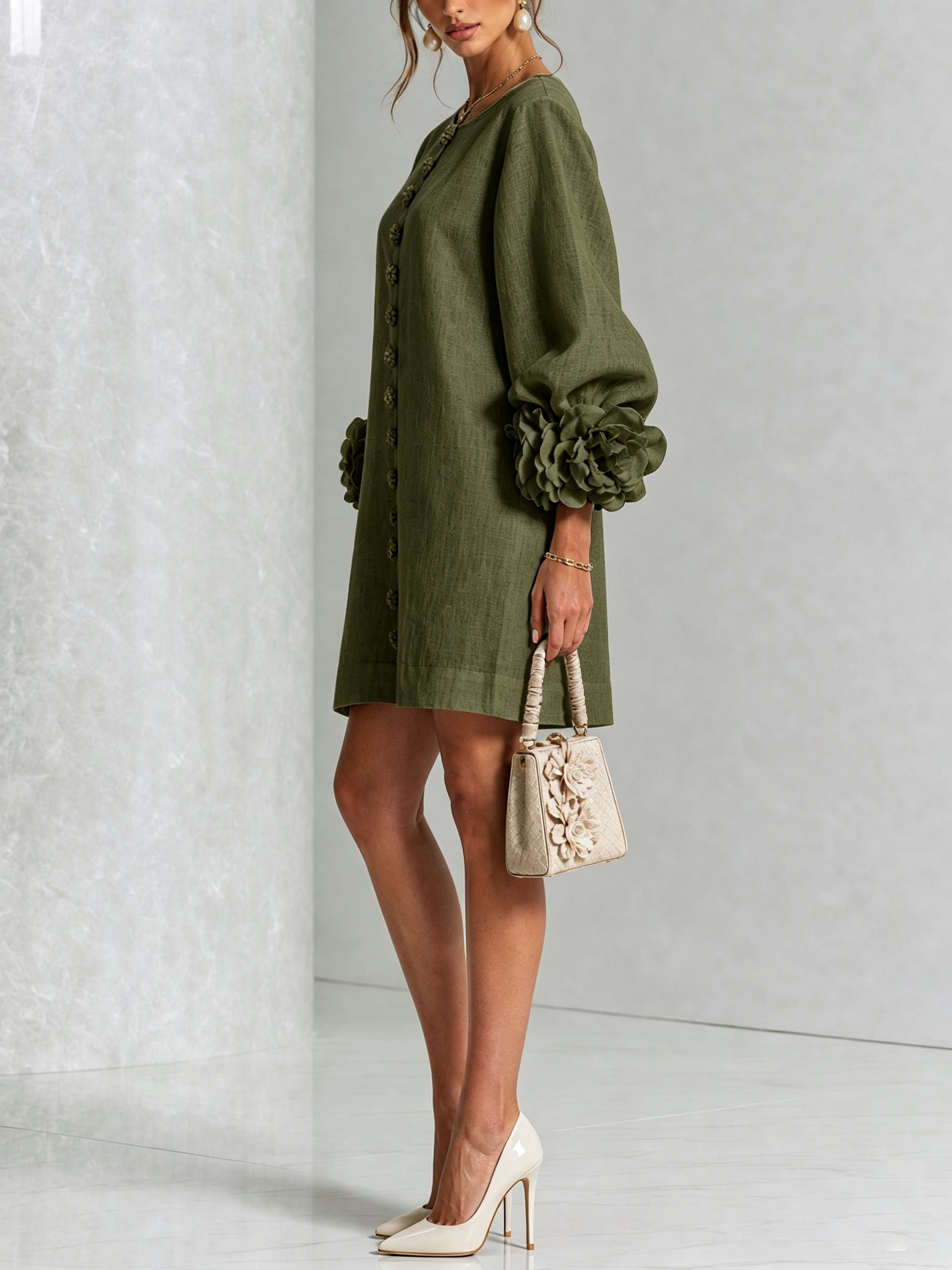 Women's Floral Button-Down Mini Dress, photo 8