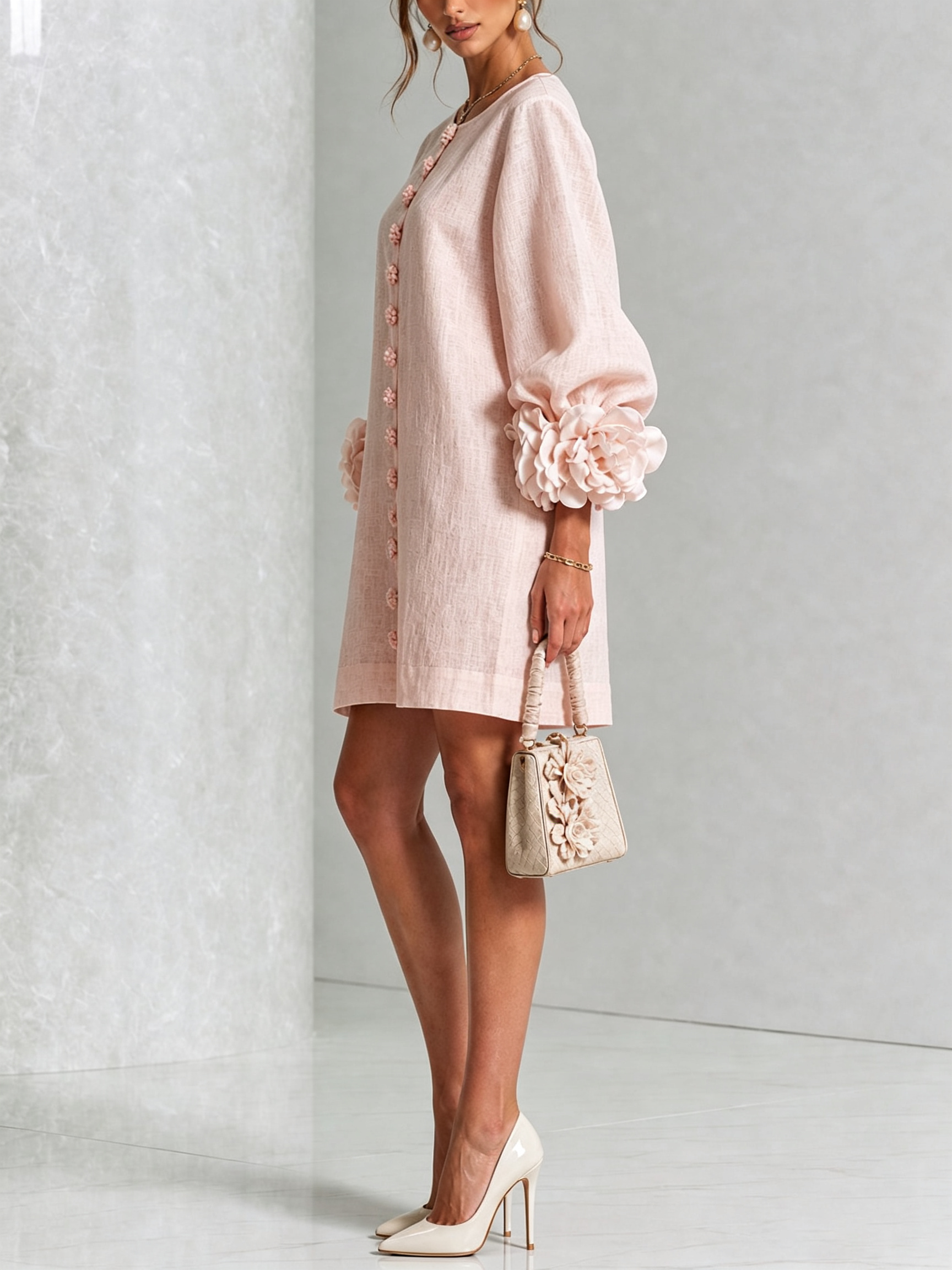 Women's Floral Cuff Mini Dress, photo 22