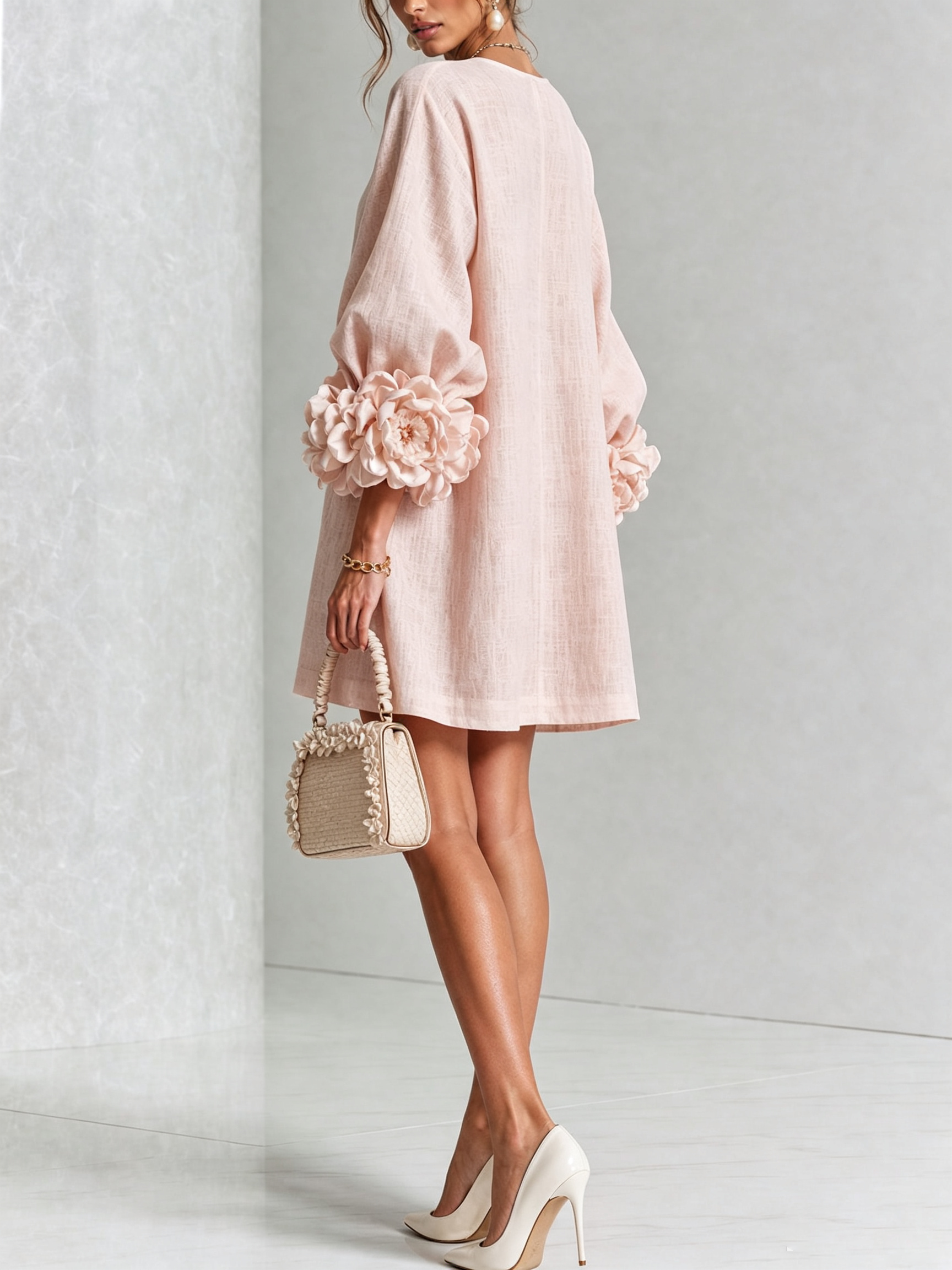 Women's Floral Cuff Mini Dress, photo 23