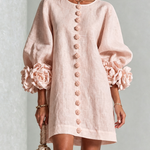 Women's Floral Button-Down Mini Dress in Pink
