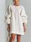 Women's Floral Cuff Mini Dress in White