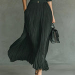 Long Pleated High-Waist Dress with Lapels, photo 3