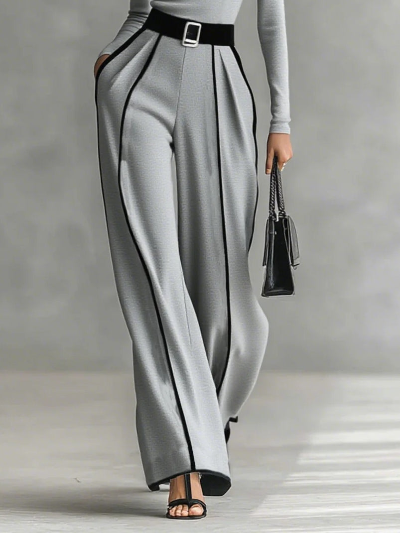High-Collar Striped Set with Wide Pants, photo 7